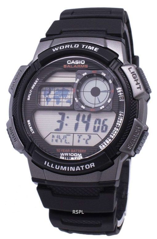 Casio Youth Series Digital World Time AE-1000W-1BVDF AE-1000W-1BV Men's Watch