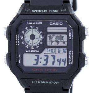 Casio Youth Illuminator World Time Alarm AE-1200WH-1AV AE1200WH-1AV Men's Watch