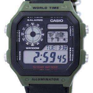 Casio World Time Alarm Digital AE-1200WHB-3BV AE1200WHB-3BV Men's Watch