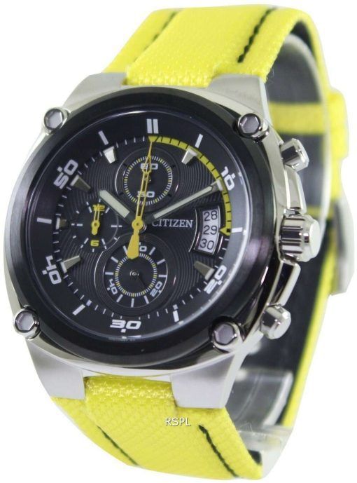 Citizen Chronograph Sports Yellow Nylon Band AN3455-30E Men's Watch