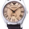 Emporio Armani Classic Amber Dial Brown Leather AR1704 Mens Watch
