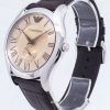 Emporio Armani Classic Amber Dial Brown Leather AR1704 Mens Watch