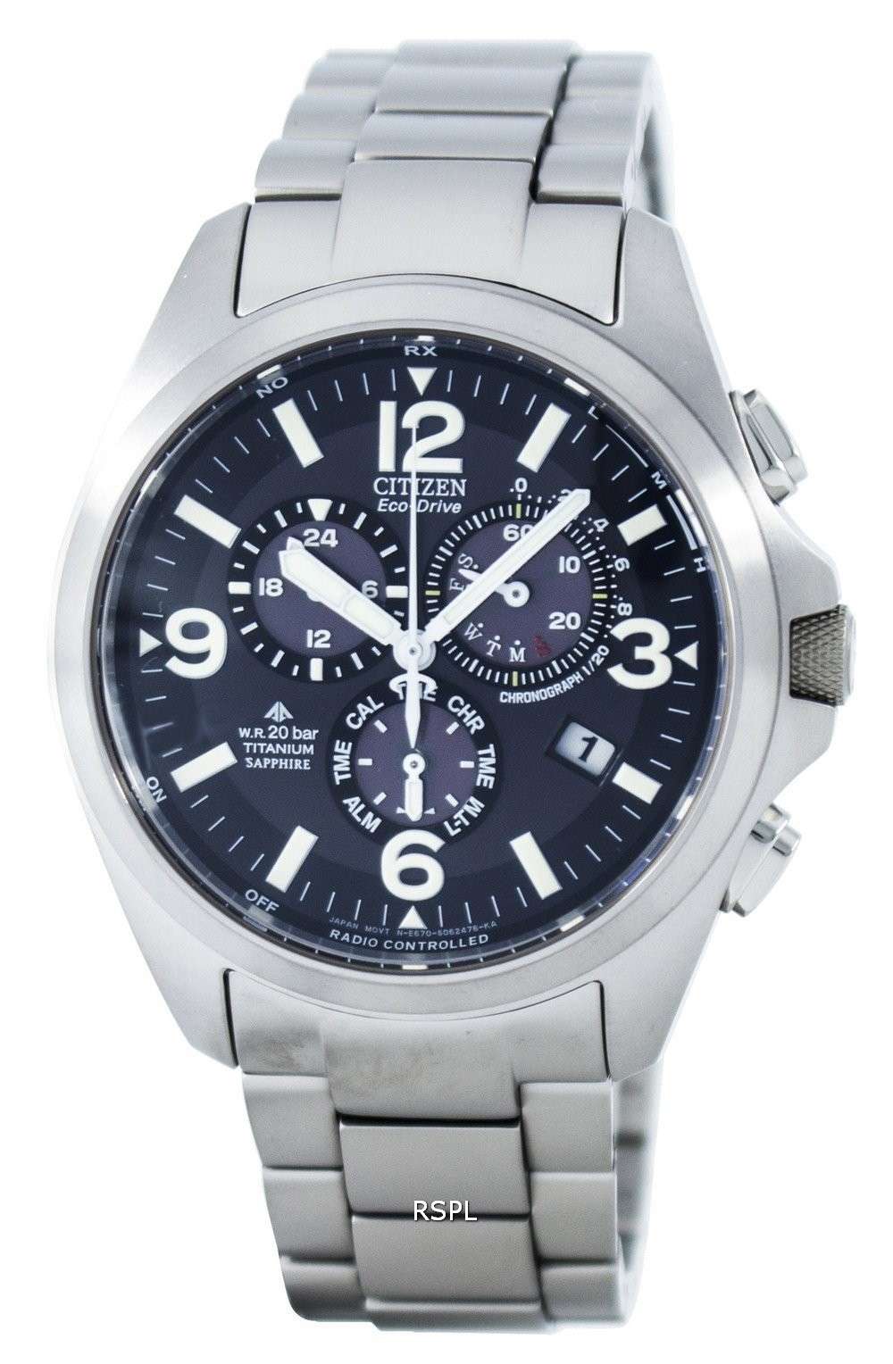 Citizen Promaster Land Titanium Eco-Drive Radio Controlled Chronograph AS4030-59E Men's Watch