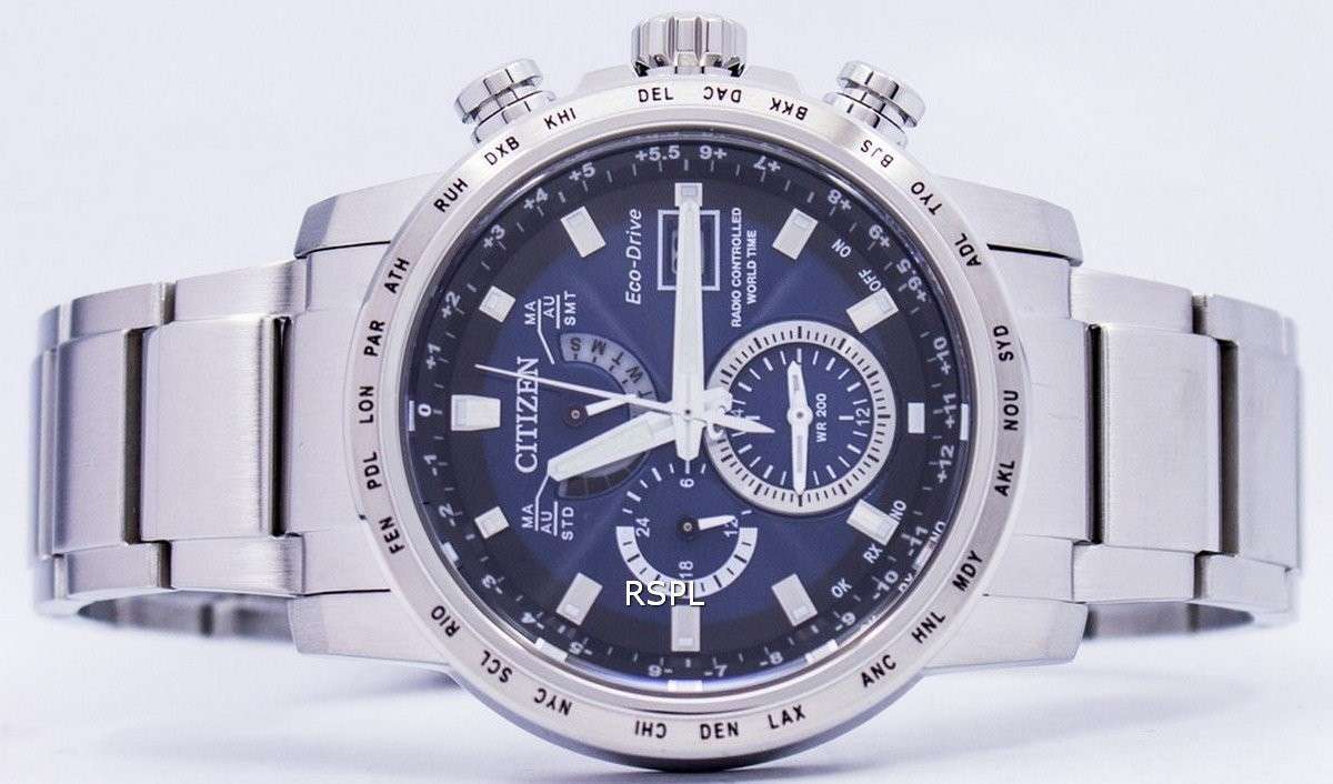 Citizen Eco-Drive Atomic Radio Controlled World Time AT9070-51L Men's Watch