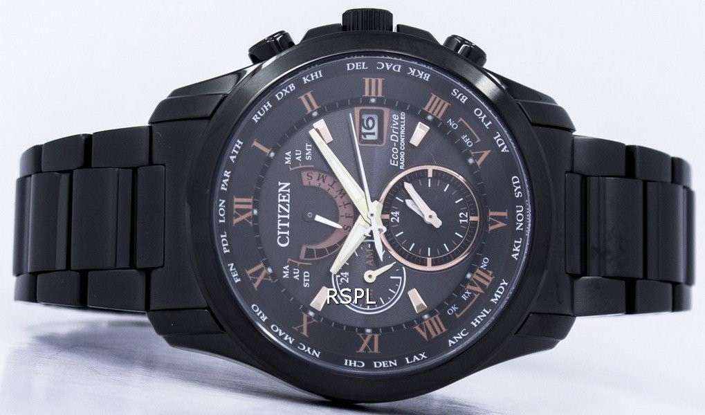 Citizen Eco-Drive Radio Controlled Perpetual Calendar World Time AT9085-53E Men's Watch