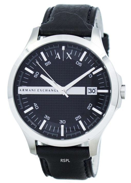 Armani Exchange Black Dial Leather Strap AX2101 Mens Watch