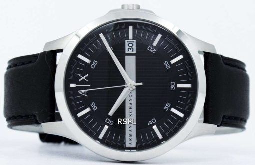 Armani Exchange Black Dial Leather Strap AX2101 Mens Watch