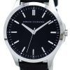 Armani Exchange Quartz Black Dial Black Leather Strap AX2149 Men's Watch