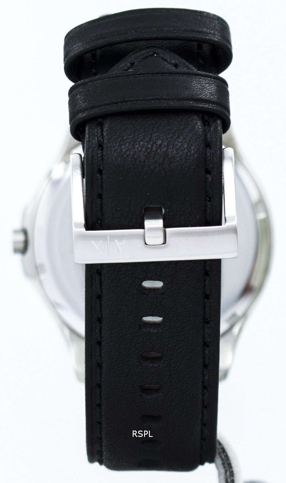 Armani Exchange Quartz Black Dial Black Leather Strap AX2149 Men's Watch