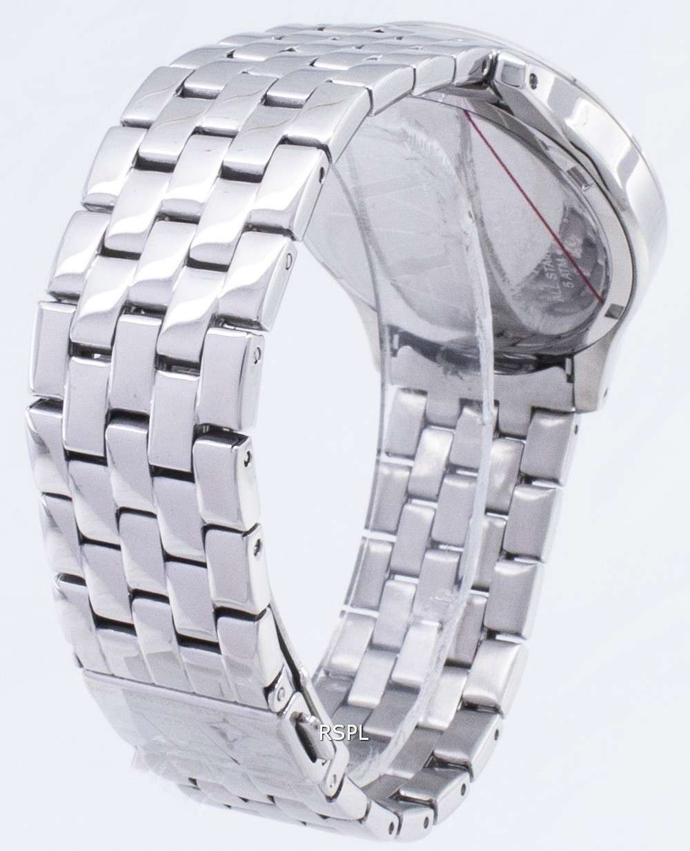 Armani Exchange Lady Hampton Silver Crystals Quilted Dial AX5215 Womens Watch