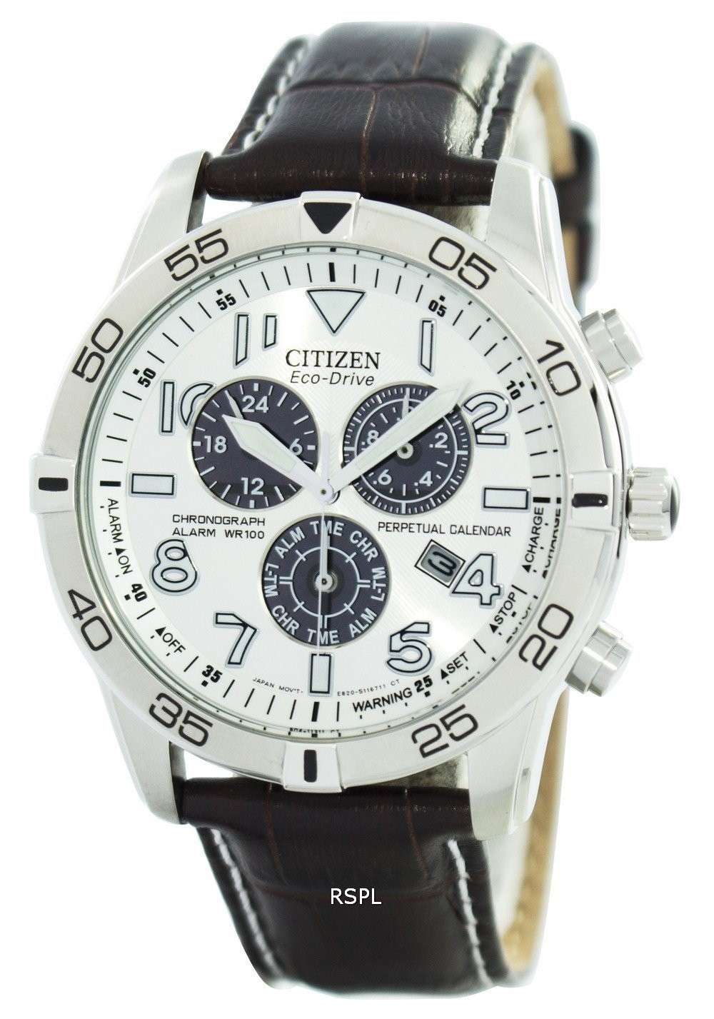 Citizen Eco-Drive Perpetual Calendar Chronograph Alarm 100M BL5470-06A Men's Watch