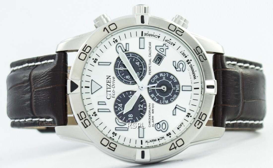 Citizen Eco-Drive Perpetual Calendar Chronograph Alarm 100M BL5470-06A Men's Watch