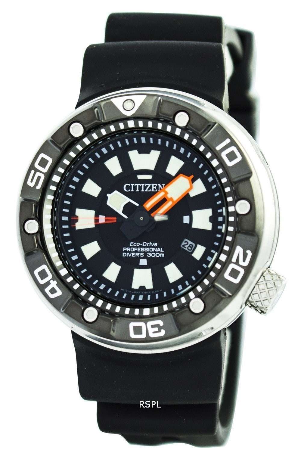 Citizen Promaster Eco-Drive Professional Diver's 300M DLC Japan Made BN0176-08E Men's Watch