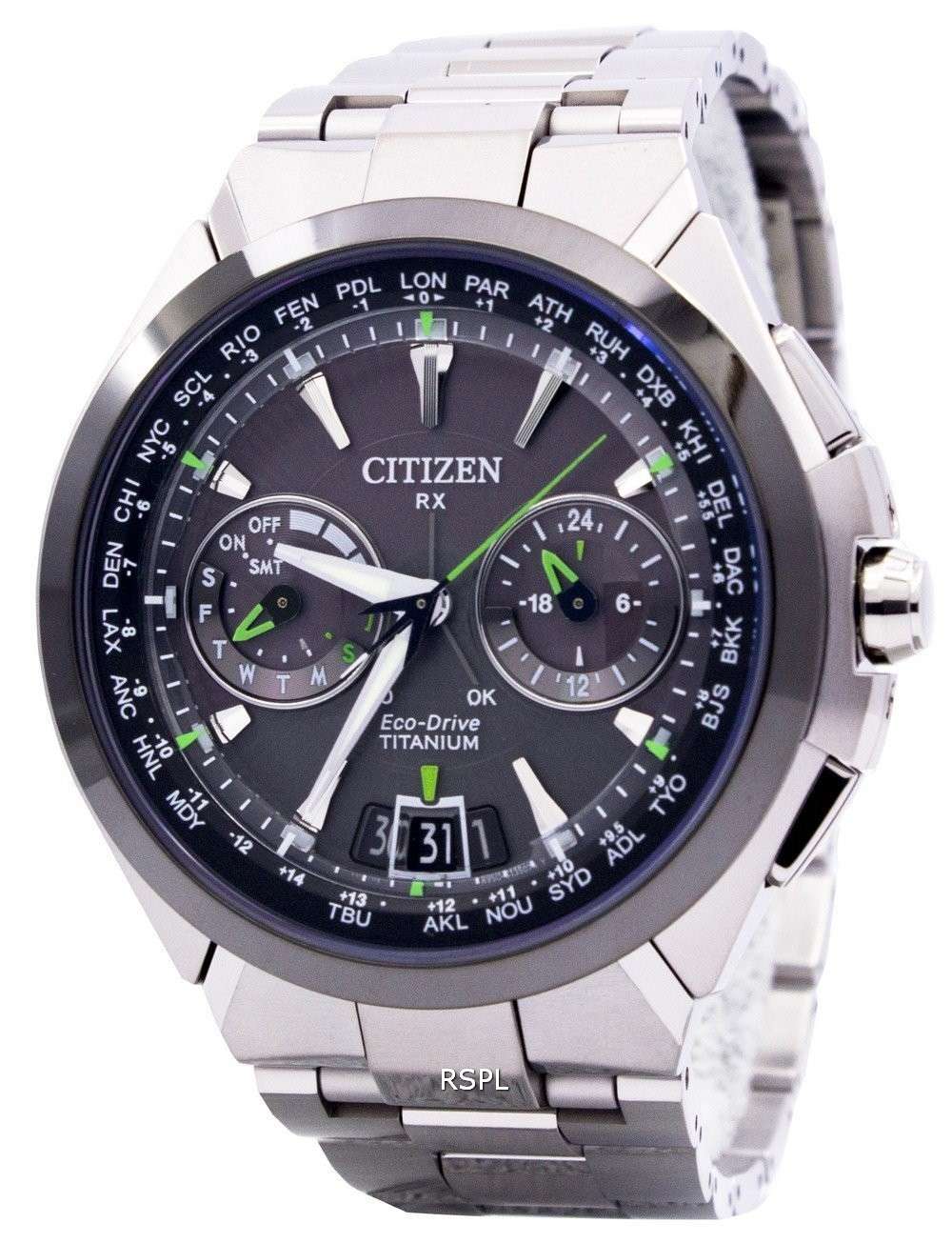 Citizen Eco-Drive Attesa Titanium Satellite Wave Air GPS 100M CC1086-50E Men's Watch