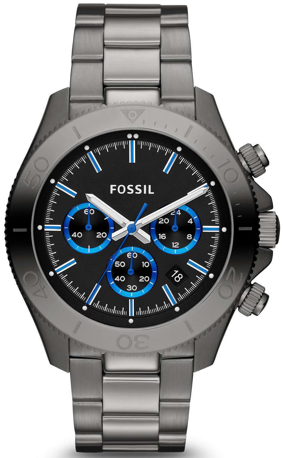 Fossil Retro Traveler Chronograph Smoke Tone CH2869 Mens Watch