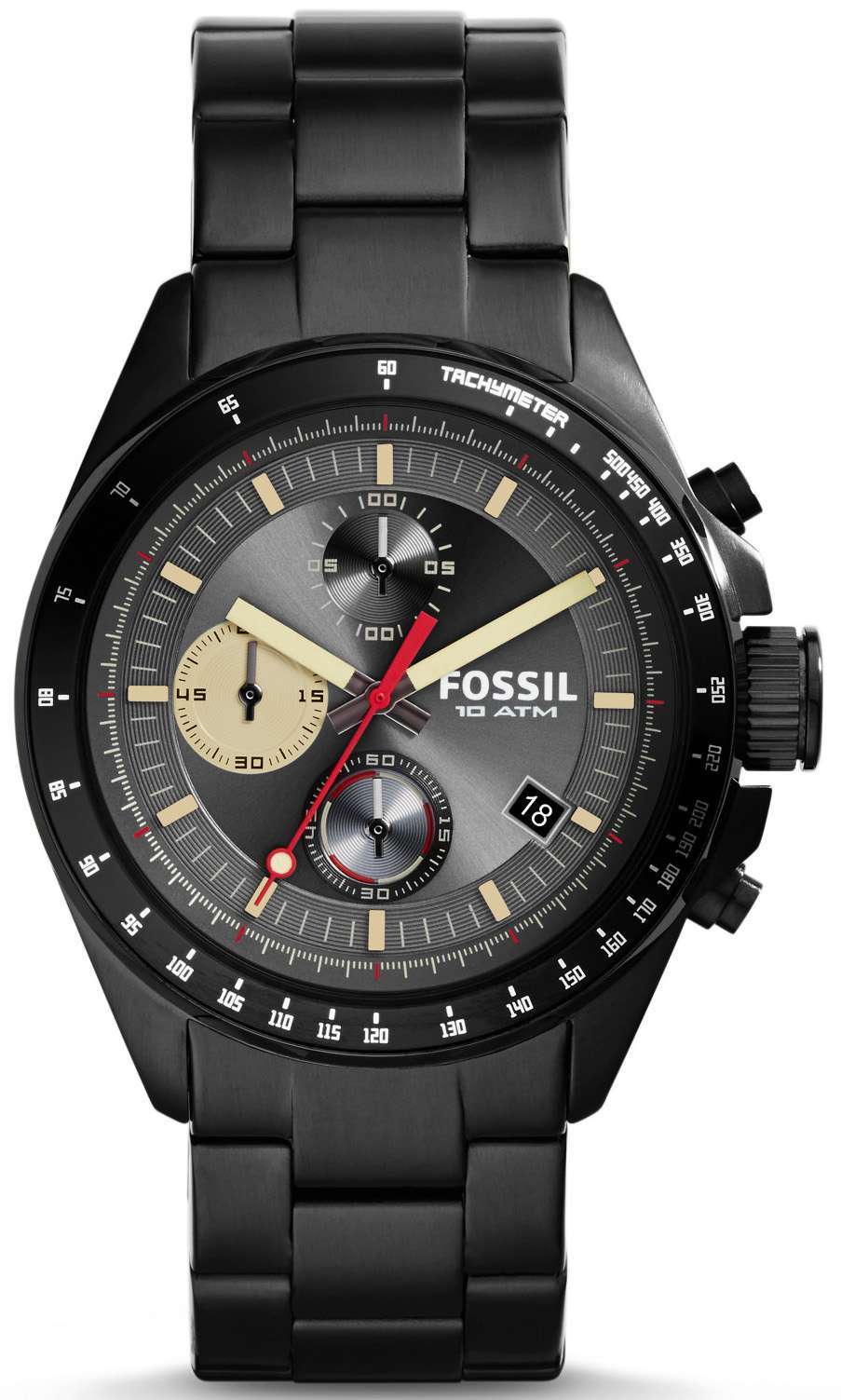 Fossil Decker Chronograph Black IP CH2942 Mens Watch