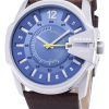 Diesel Mega Chief Quartz Blue Dial Brown Leather DZ1399 Mens Watch
