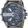 Diesel Mr. Daddy 2.0 Blue Dial Black Ion-Plated DZ7331 Mens Watch