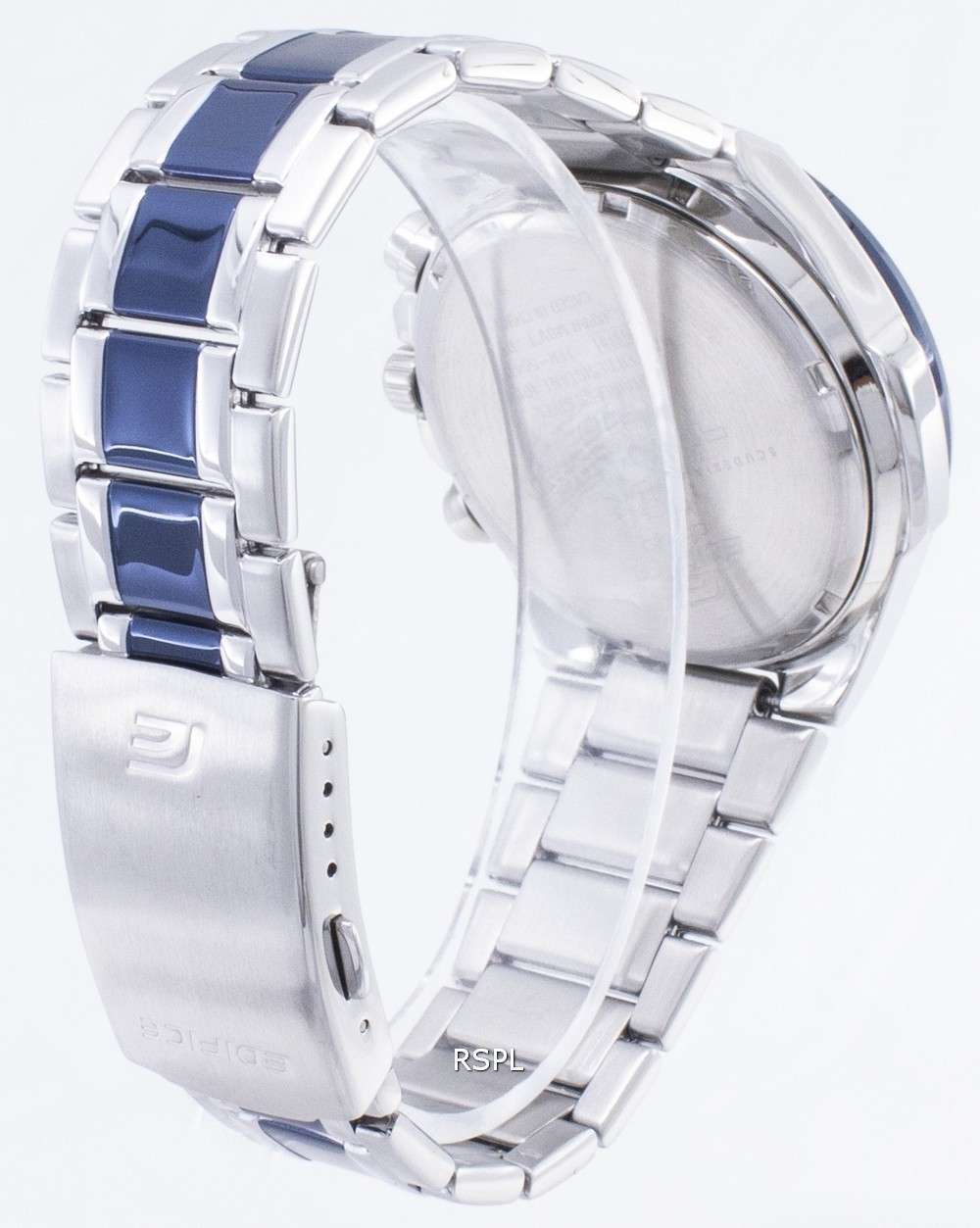 casio edifice men's toro rosso steel bracelet watch