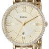 Fossil Jacqueline Champagne Dial Gold-Tone Crystals Embellished ES3547 Womens Watch