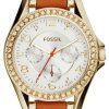 Fossil Riley Multifunction Quartz Crystals Accents ES3723 Womens Watch