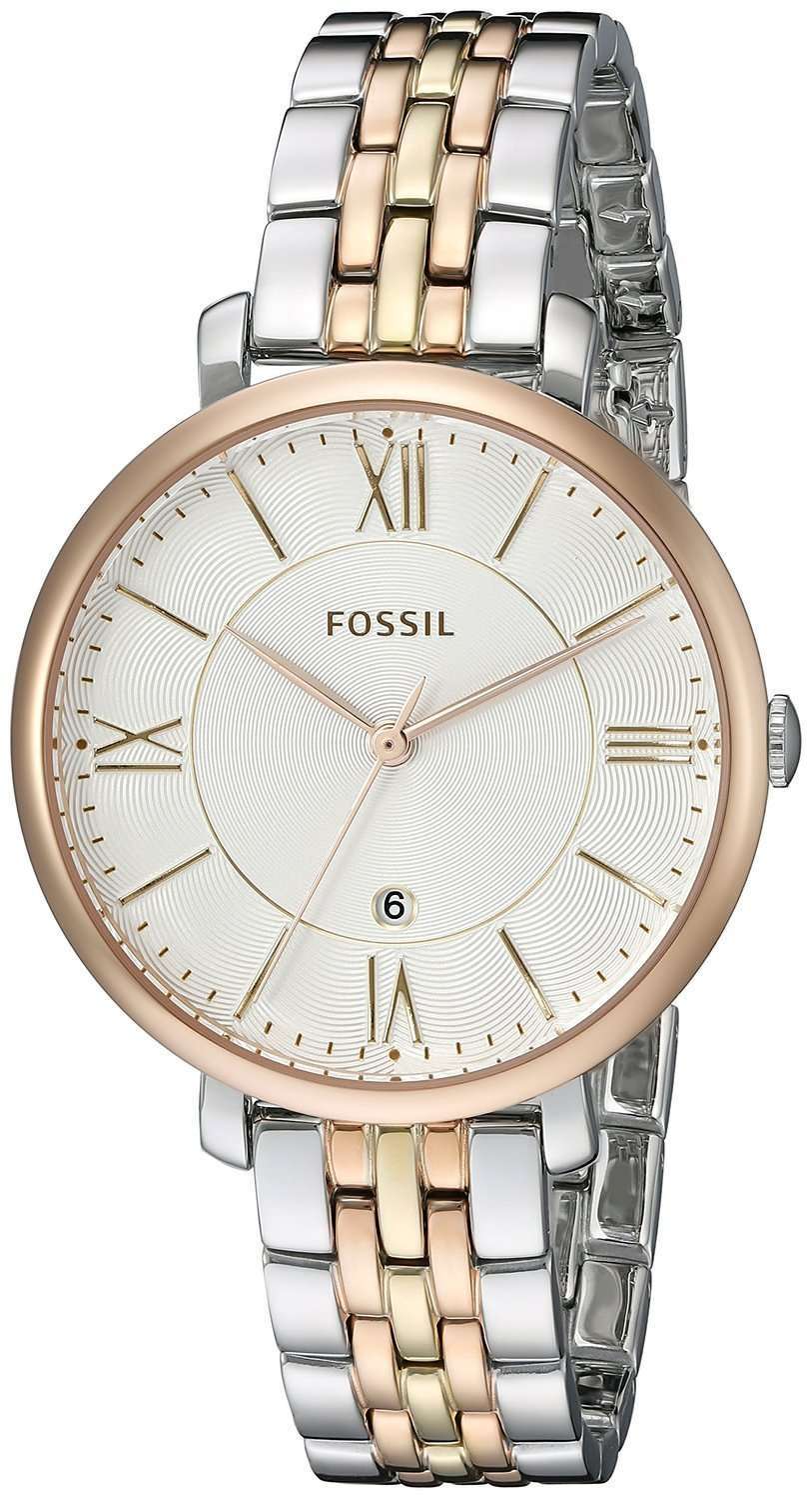 Fossil Jacqueline Silver Dial Navy Blue Leather ES3844 Womens Watch