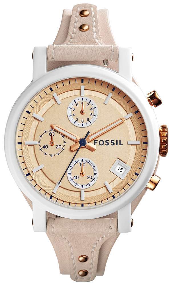 Fossil Original Boyfriend Chronograph Quartz Beige Dial ES4005 Womens Watch