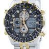 Citizen Navihawk Pilot Style Quartz Chronograph Analog Digital World Time JN0124-84E Men's Watch
