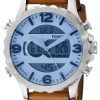 Fossil Nate Analog-Digital Quartz Brown Leather Strap JR1492 Mens Watch