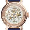 Fossil Original Boyfriend Automatic Blue Leather Strap ME3086 Womens Watch