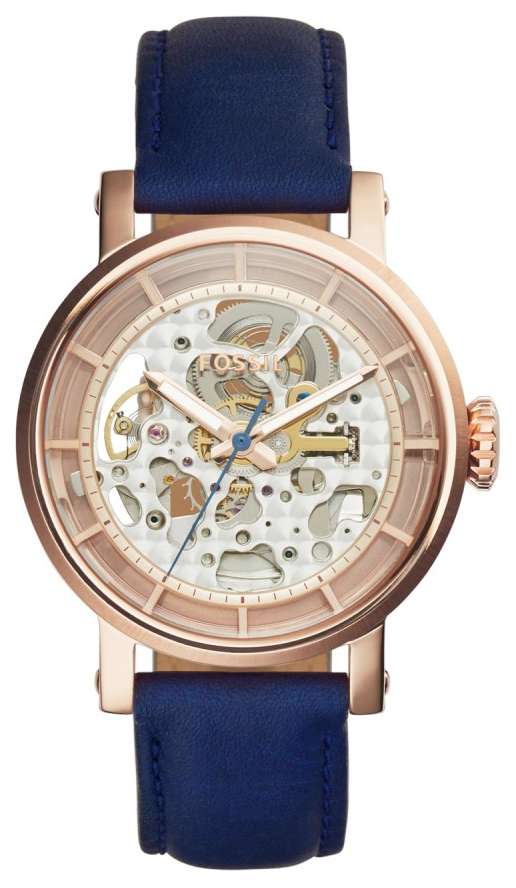 Fossil Original Boyfriend Automatic Blue Leather Strap ME3086 Womens Watch