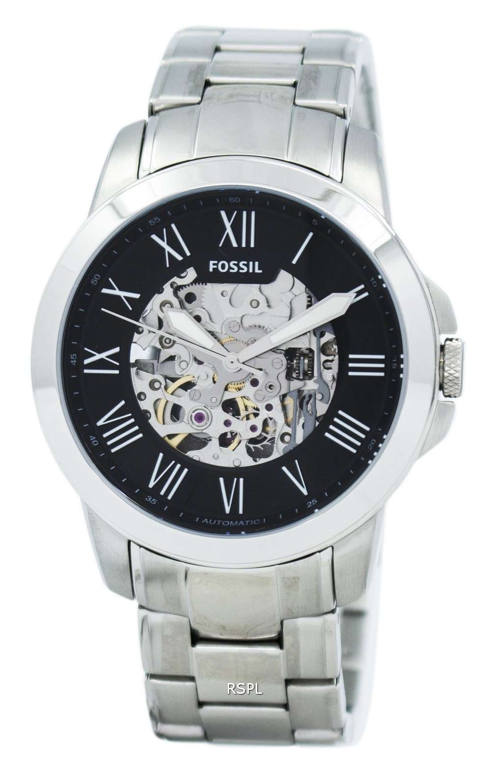 Fossil Grant Automatic Black Skeleton Dial ME3103 Mens Watch