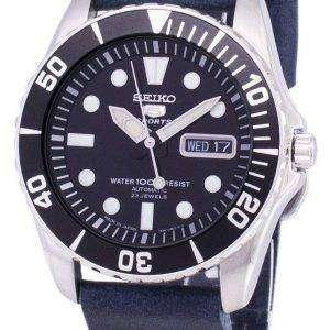 Seiko 5 Sports SNZF17J1-LS15 Automatic Dark Blue Leather Strap Men's Watch