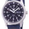 Seiko 5 Sports SNZG15J1-LS13 Japan Made Dark Blue Leather Strap Men's Watch