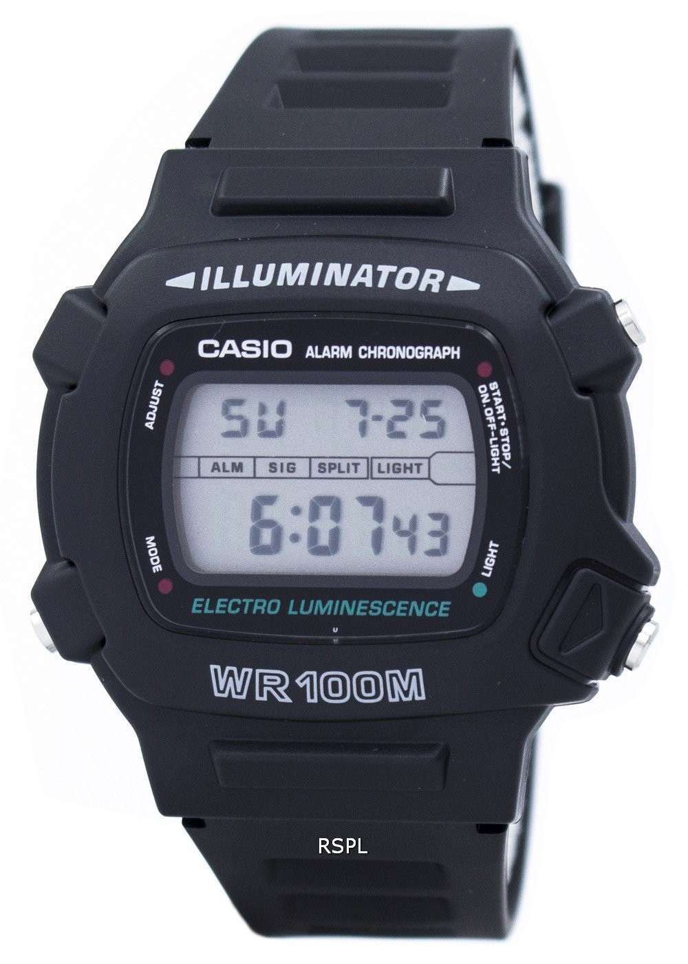 Casio Illuminator Electro Luminescence Chronograph Alarm W-740-1V W740-1V Men's Watch