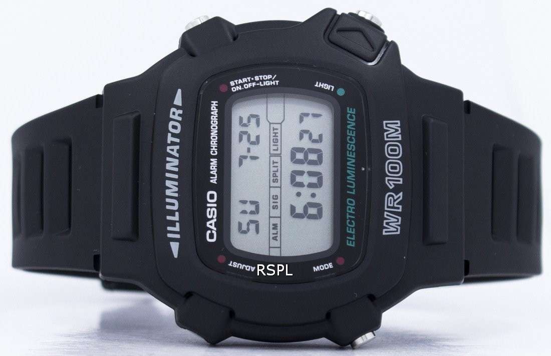 Casio Illuminator Electro Luminescence Chronograph Alarm W-740-1V W740-1V Men's Watch