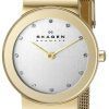 Skagen Freja Gold Tone Mesh Bracelet Crystallized 358SGGD Womens Watch