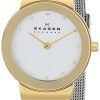Skagen Freja Silver Dial Swarovski Stainless Steel Mesh Bracelet 358SGSCD Womens Watch