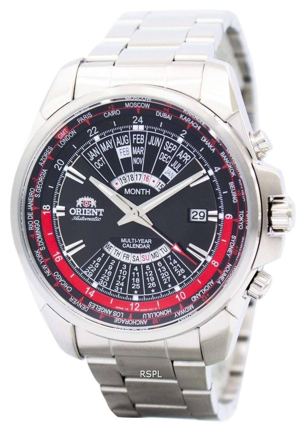 Orient Automatic Multi Year Calendar World Time EU0B001B Mens Watch