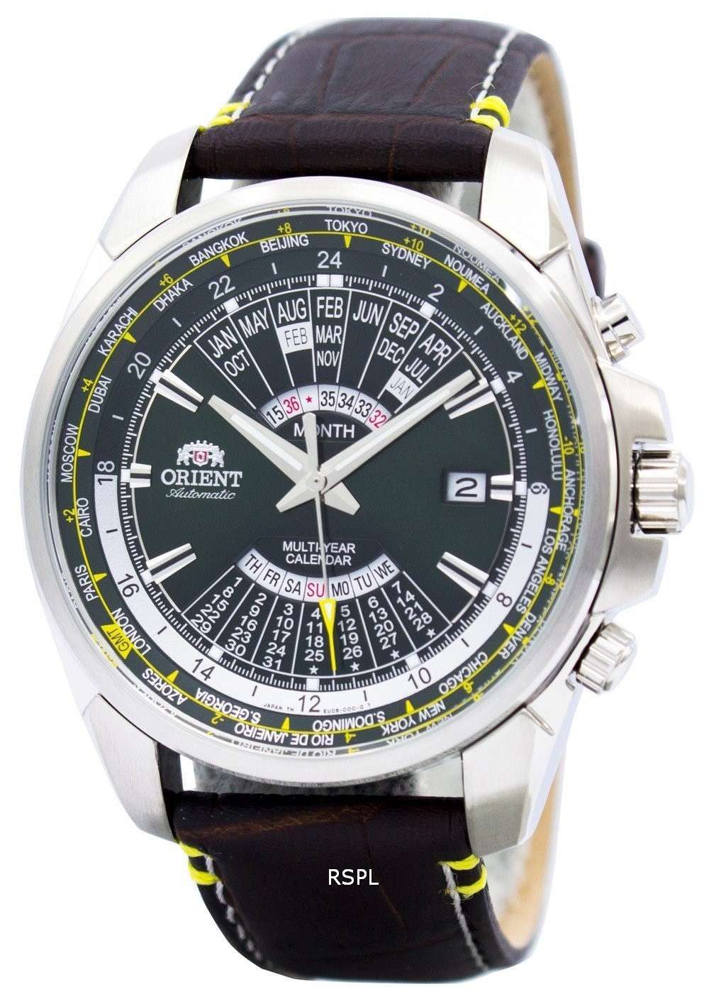 Orient Automatic Multi Year Calendar World Time EU0B003F Mens Watch