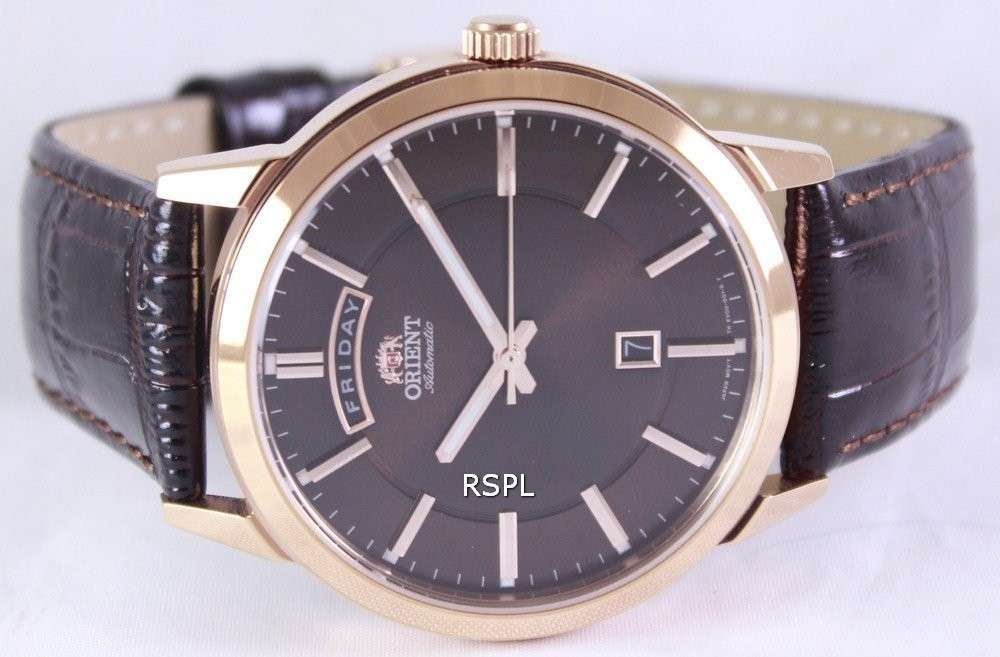 Orient Classic Automatic Brown Dial Leather Strap EV0U002T Men's Watch
