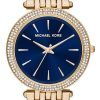 Michael Kors Darci Blue Dial Quartz Gold Tone Crystals MK3406 Womens Watch