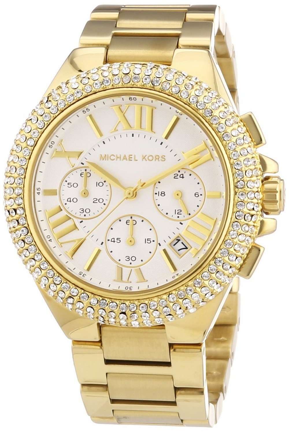 Michael Kors Camille Chronograph Gold-Tone Crystals MK5756 Womens Watch
