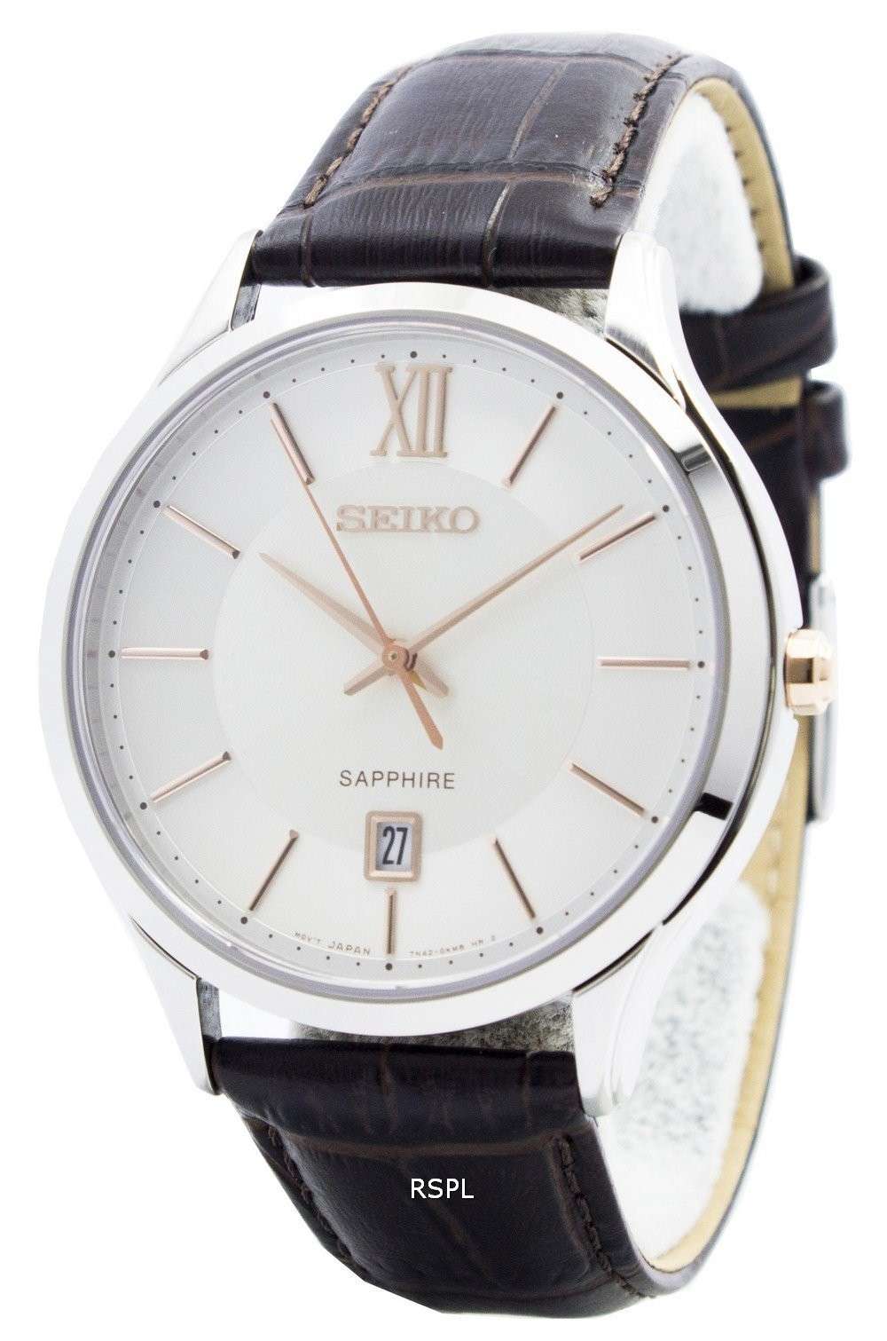 Seiko Quartz Sapphire Glass Silver Dial SGEH55P1 SGEH55P Mens Watch