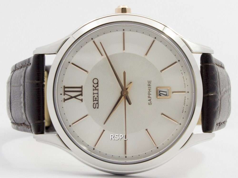 Seiko Quartz Sapphire Glass Silver Dial SGEH55P1 SGEH55P Mens Watch