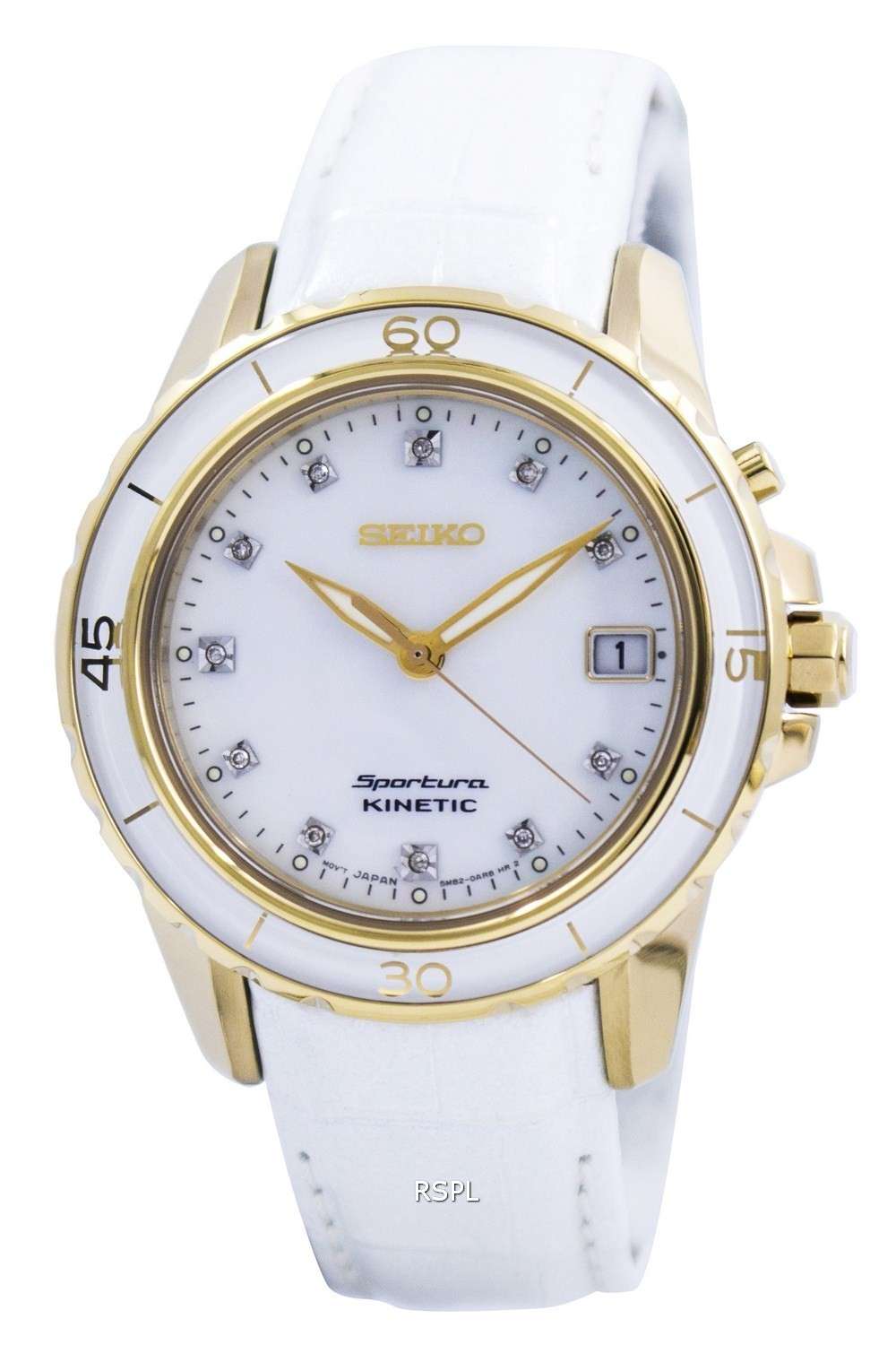 Seiko Sportura Kinetic Diamond Accent SKA876 SKA876P1 SKA876P Womens Watch