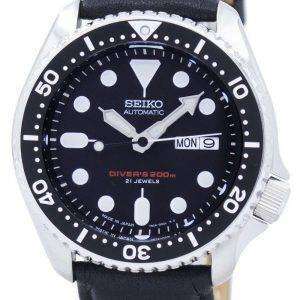 Seiko Automatic Diver's Ratio Black Leather SKX007J1-LS10 200M Men's Watch