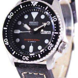Seiko Automatic Diver's Ratio Black Leather SKX007J1-LS2 200M Men's Watch