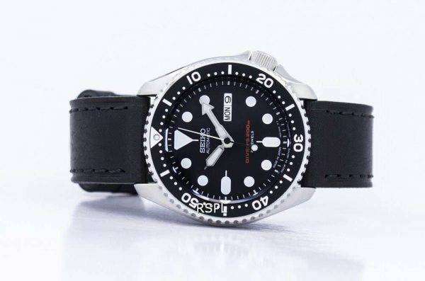Seiko Automatic Diver's Ratio Black Leather SKX007J1-LS8 200M Men's Watch