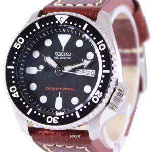 Seiko Automatic Diver's Ratio Brown Leather SKX007K1-LS1 200M Men's Watch